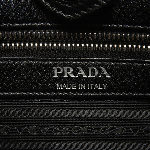 PRADA leather Shoulder Bag black WS27843