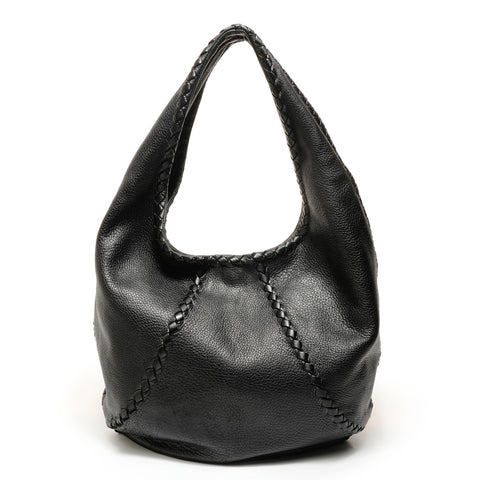 BOTTEGAVENETA INTRECCIATO Cervo Hobo Shoulder Bag black WS27845