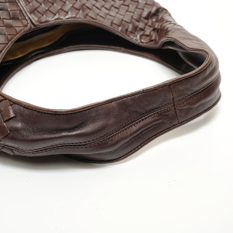 BOTTEGAVENETA INTRECCIATO Hobo Shoulder Bag Brown WS27846