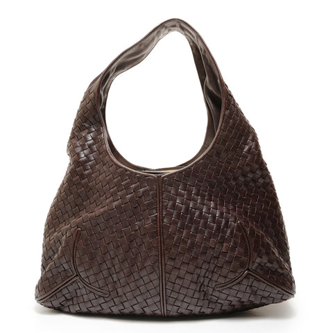 BOTTEGAVENETA INTRECCIATO Hobo Shoulder Bag Brown WS27846