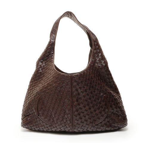 BOTTEGAVENETA INTRECCIATO Hobo Shoulder Bag Brown WS27846