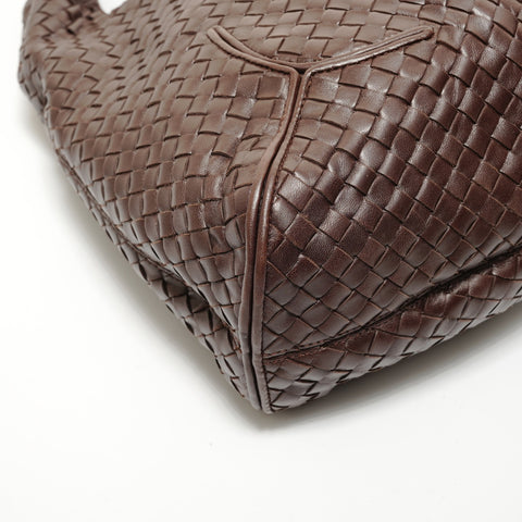 BOTTEGAVENETA INTRECCIATO Hobo Shoulder Bag Brown WS27846