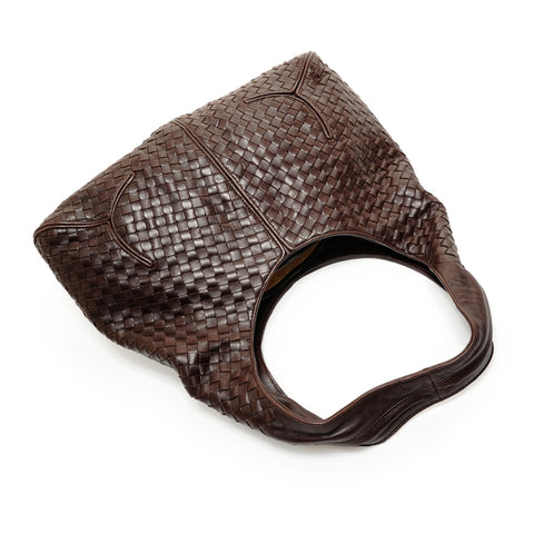 BOTTEGAVENETA INTRECCIATO Hobo Shoulder Bag Brown WS27846