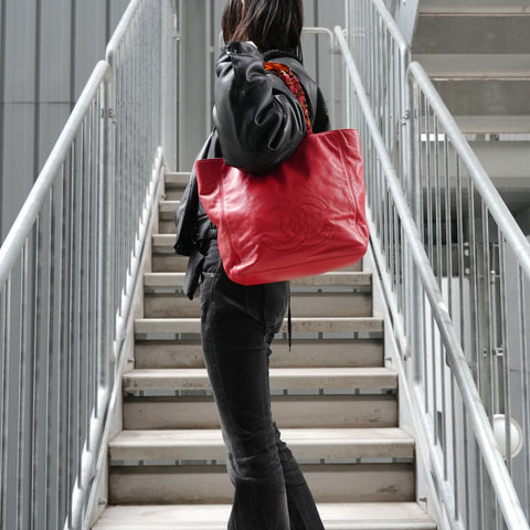 CHANEL Number 5 COCO Mark Tote Bag Red WS27847