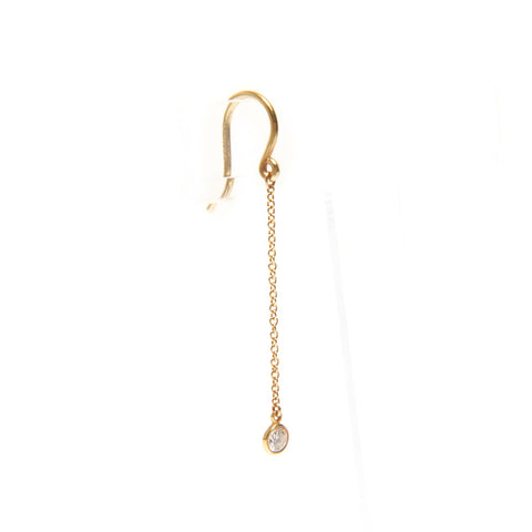TIFFANY&Co. By the Yard Drop Diamond 750 Yellow Gold Pierce gold WS27856