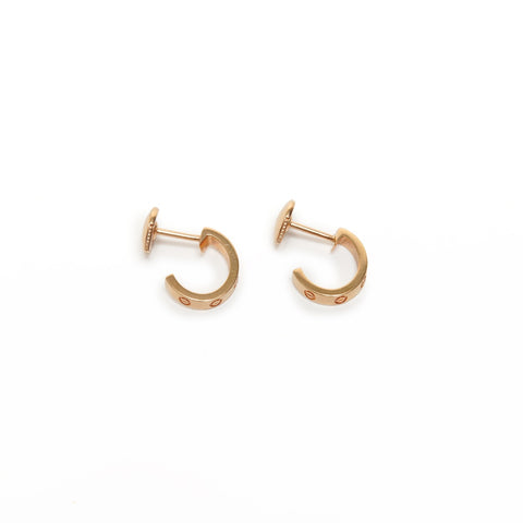 CARTIER Love Small Hoop Earrings 18K 750 Pink Gold Pierce gold WS27857