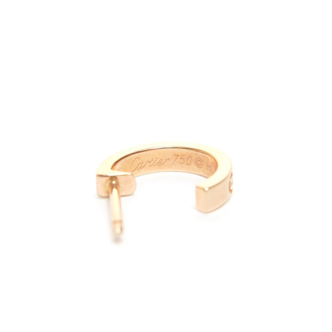CARTIER Love Small Hoop Earrings 18K 750 Pink Gold Pierce gold WS27857