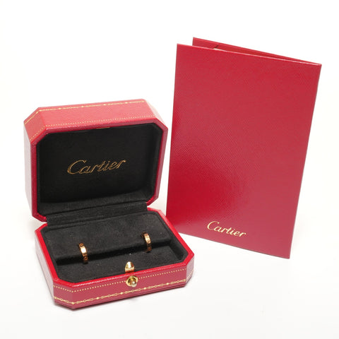 CARTIER Love Small Hoop Earrings 18K 750 Pink Gold Pierce gold WS27857