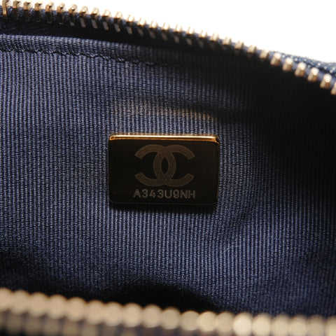 CHANEL 2022-2025 Matelass Hobo Chain Shoulder Bag Denim Shoulder Bag Navy WS27858
