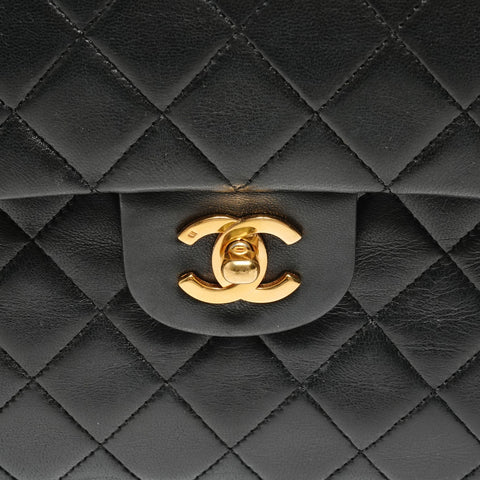 CHANEL Series 0 Double flap Shoulder Bag black WS27859