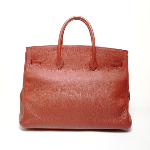 HERMES Birkin 40 Togo □D Rouge Handbag Red WS27861