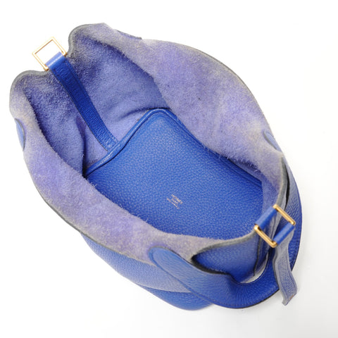 HERMES Picotin Lock PM Taurillon Clemence A stamp Handbag blue WS27862