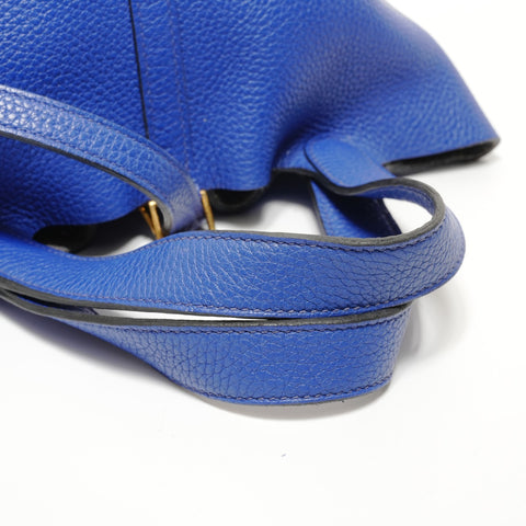 HERMES Picotin Lock PM Taurillon Clemence A stamp Handbag blue WS27862