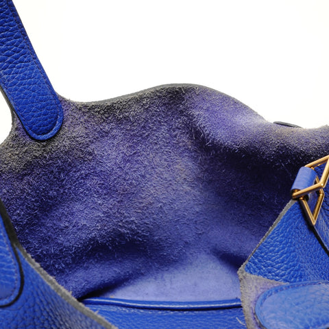 HERMES Picotin Lock PM Taurillon Clemence A stamp Handbag blue WS27862