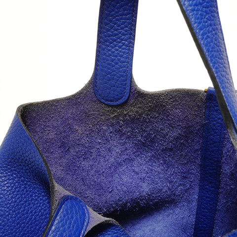 HERMES Picotin Lock PM Taurillon Clemence A stamp Handbag blue WS27862