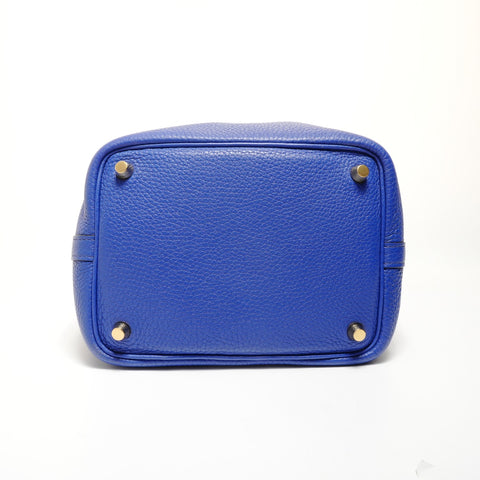 HERMES Picotin Lock PM Taurillon Clemence A stamp Handbag blue WS27862