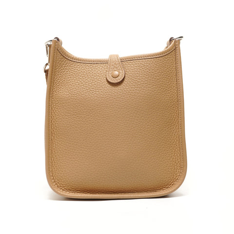 HERMES Evelyn TPM Taurillon Clemence B stamp Shoulder Bag beige WS27863
