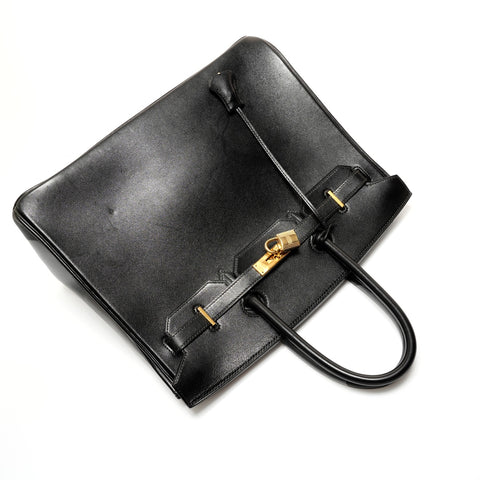 HERMES Birkin 35 Veau Gulliver ○Z Handbag black WS27864