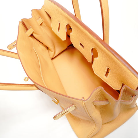 HERMES Birkin 35 Togo Natural Sable Handbag yellow WS27865