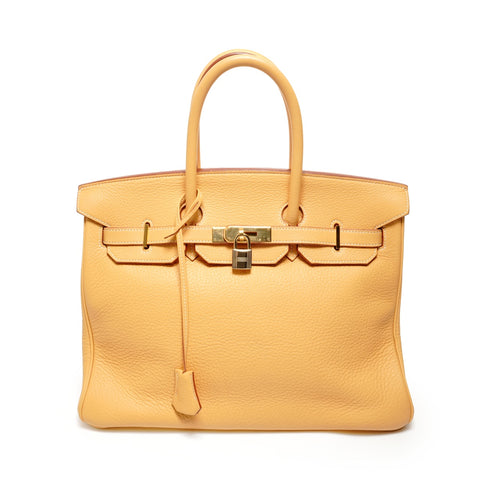 HERMES Birkin 35 Togo Natural Sable Handbag yellow WS27865