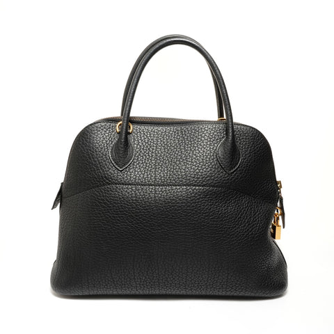 HERMES Bolide 30 2way Taurillon Clemence � L carved Handbag black WS27866