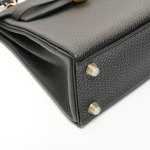 HERMES Kelly 25 Togo D-stamp 2-way Handbag black WS27869