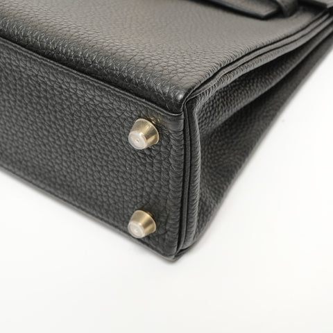 HERMES Kelly 25 Togo D-stamp 2-way Handbag black WS27869