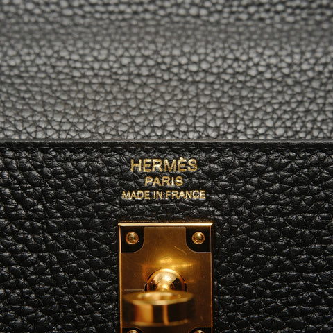 HERMES Kelly 25 Togo D-stamp 2-way Handbag black WS27869