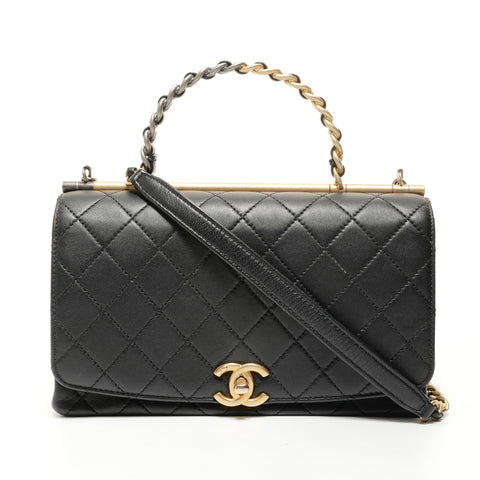 CHANEL Item No. 29, 2019-2020, 2-way top-handle lambskin bag. Shoulder Bag black WS27870