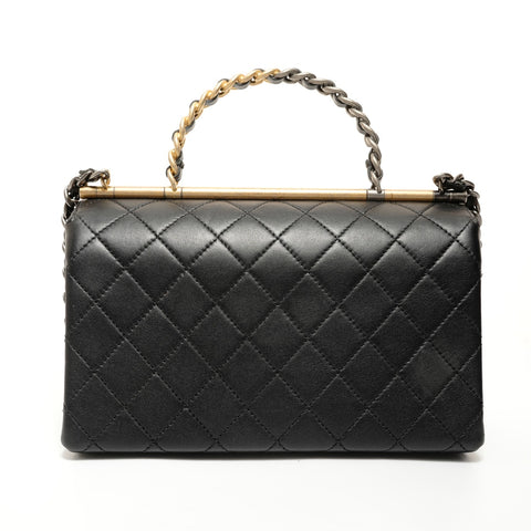 CHANEL Item No. 29, 2019-2020, 2-way top-handle lambskin bag. Shoulder Bag black WS27870