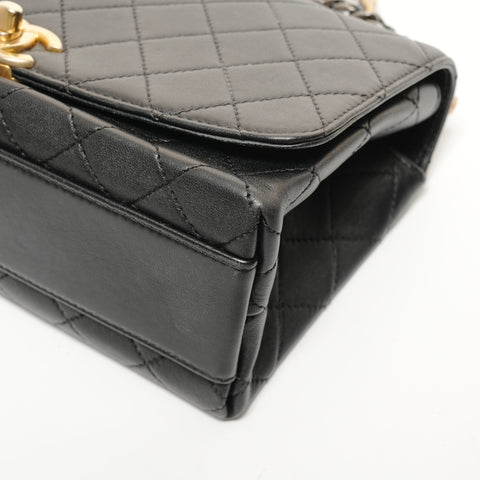 CHANEL Item No. 29, 2019-2020, 2-way top-handle lambskin bag. Shoulder Bag black WS27870