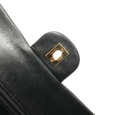 CHANEL Item #1: Lambskin Chain Matelass Double Flap Shoulder Bag black WS27871