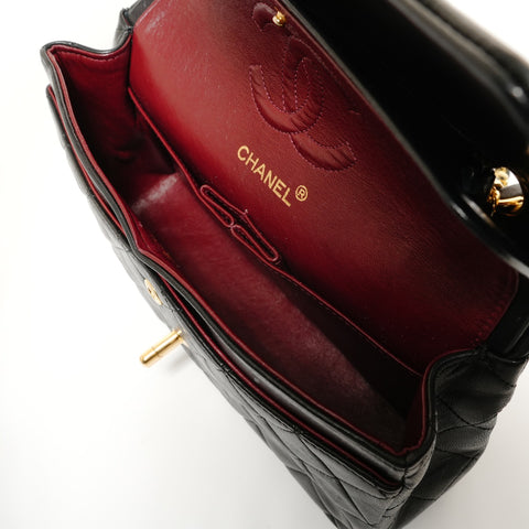 CHANEL Item #1: Lambskin Chain Matelass Double Flap Shoulder Bag black WS27871