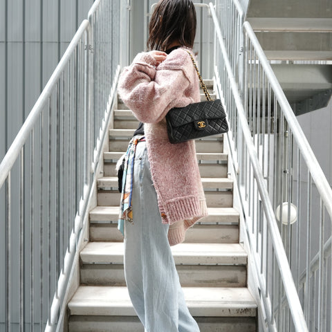 CHANEL Item #1: Lambskin Chain Matelass Double Flap Shoulder Bag black WS27871