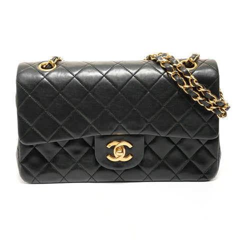 CHANEL Item #1: Lambskin Chain Matelass Double Flap Shoulder Bag black WS27871