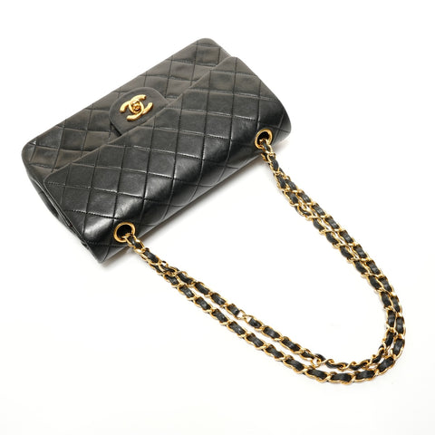 CHANEL Item #1: Lambskin Chain Matelass Double Flap Shoulder Bag black WS27871
