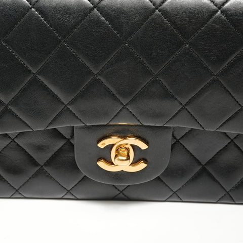 CHANEL Item #1: Lambskin Chain Matelass Double Flap Shoulder Bag black WS27871
