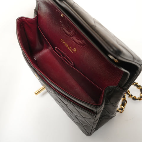 CHANEL Item No. 2: Matelassé Chain Lambskin Double Flap Shoulder Bag black WS27873