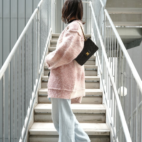 CHANEL Item No. 2: Matelassé Chain Lambskin Double Flap Shoulder Bag black WS27873