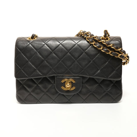 CHANEL Item No. 2: Matelassé Chain Lambskin Double Flap Shoulder Bag black WS27873