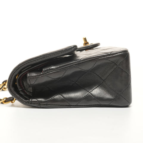 CHANEL Item No. 2: Matelassé Chain Lambskin Double Flap Shoulder Bag black WS27873