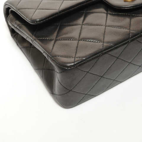 CHANEL Item No. 2: Matelassé Chain Lambskin Double Flap Shoulder Bag black WS27873