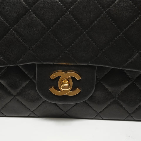 CHANEL Item No. 2: Matelassé Chain Lambskin Double Flap Shoulder Bag black WS27873