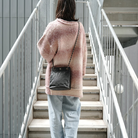 CHANEL Item No. 6, 2000-2001, Caviar Skin Chain Shoulder Shoulder Bag black WS27874