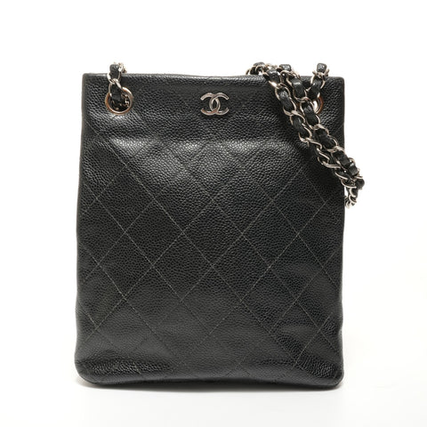 CHANEL Item No. 6, 2000-2001, Caviar Skin Chain Shoulder Shoulder Bag black WS27874