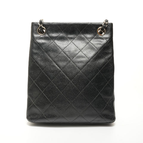 CHANEL Item No. 6, 2000-2001, Caviar Skin Chain Shoulder Shoulder Bag black WS27874