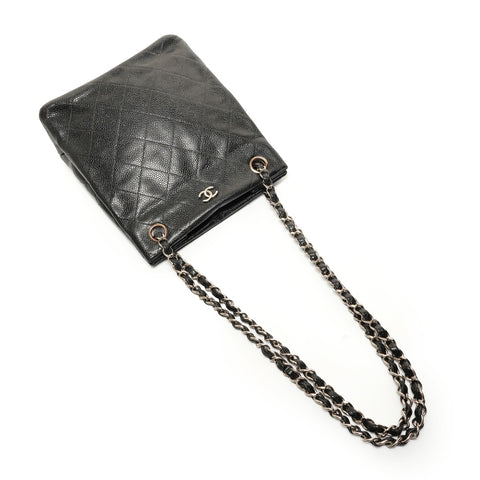 CHANEL Item No. 6, 2000-2001, Caviar Skin Chain Shoulder Shoulder Bag black WS27874