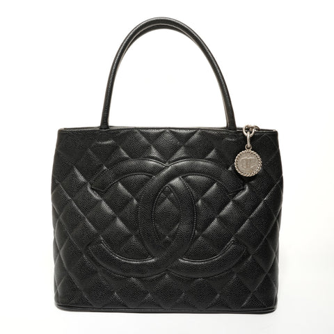 CHANEL Item No. 6, 2000-2001 Replica Tote, COCO Mark, Medallion, Caviar Skin Tote Bag black WS27875
