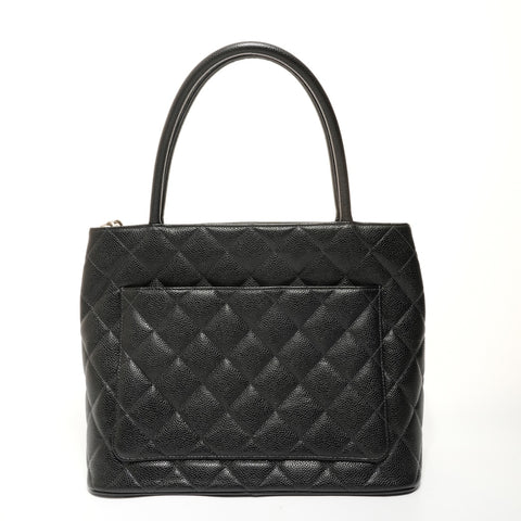 CHANEL Item No. 6, 2000-2001 Replica Tote, COCO Mark, Medallion, Caviar Skin Tote Bag black WS27875