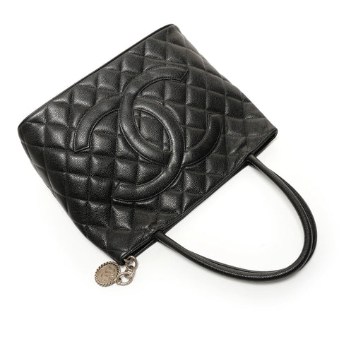 CHANEL Item No. 6, 2000-2001 Replica Tote, COCO Mark, Medallion, Caviar Skin Tote Bag black WS27875